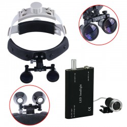 3.5X 420mm Loupe binoculaire chirurgical dentaire bandeau en cuir + LED Lampe fr...