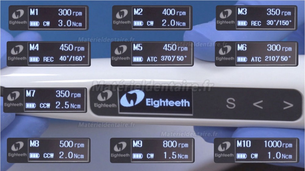 Moteur endo dentaire Eighteeth E-CONNECT S avec localisateur apex intégré