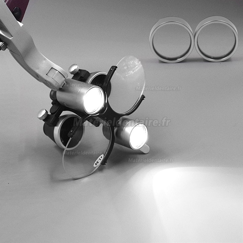 Lampe frontale LED 5W + loupes binoculaires dentaire 2.5/3.5X (avec lentilles de lecture)