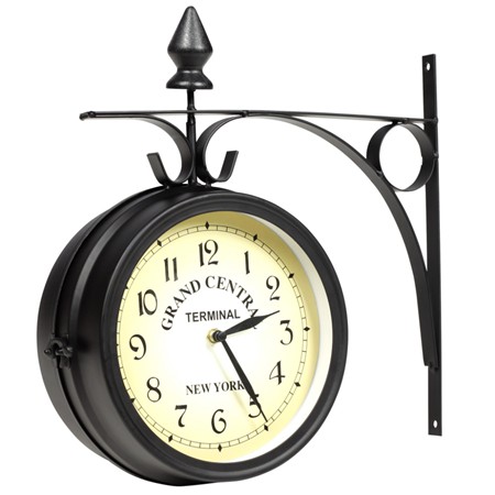 Horloge de gare retro double face New York