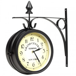 Horloge de gare retro double face New York