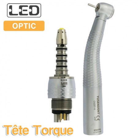 YUSENDENT® Turbine à LED Bouton Poussoir Tête Torque avec Raccord Sirona compatible CX207-GS-TPQ