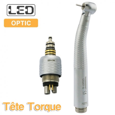 YUSENDENT® Turbine à LED Bouton Poussoir Tête Torque avec Raccord W&H compatible CX207-GW-TPQ