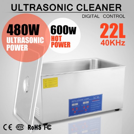 22L Nettoyeur Ultrason Acier inoxydable chauffage Industrie w / Minuteur JPS-80A