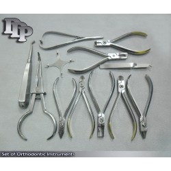 Ensemble de Instruments orthodontiques de 13 pièces - Acier inoxydable DN-497