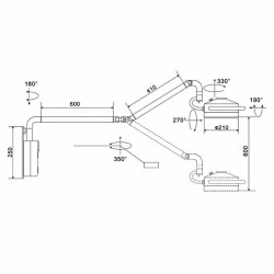 KWS® 36W Lampe Opérationnelle LED Scialytique KD-202D-3B Modèle Murale