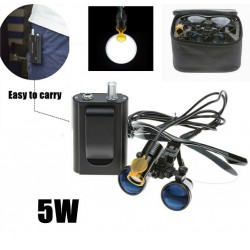 Lampe Frontale Dentaire 5W LED avec Filtre et Clip de Ceinture + Loupes Binocula...