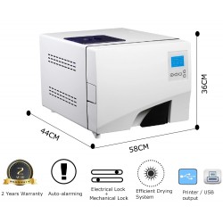 LAFOMED MA-8-L Autoclave Stérilisateur Vide Vapeur Classe B 8L Avec Imprimante