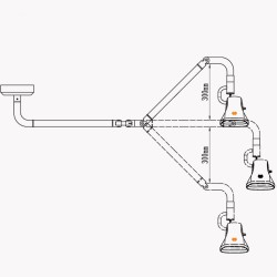 KWS KD-202B-8 21W Lampe d'examen chirurgicale suspendue Lumière à LED