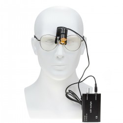 Type de clip de phare dentaire 5W LED avec filtre + clip de ceinture pour lunettes noir