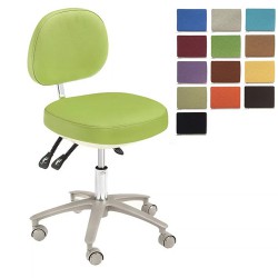 Tabouret de dentiste HS-6 avec dossier, Tabouret d'assistant dentaire en cuir microfibre