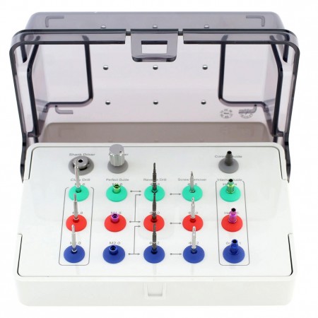 Kit universel d'extraction de vis cassées d'implant compatible avec l'outil de réparation Neobiotech SR