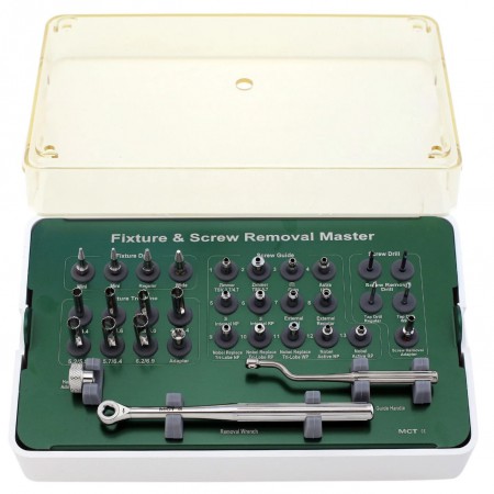 Kit complet d'extraction implants et vis implantaires MCT FSRK-02 - Extracteur de guide de forage