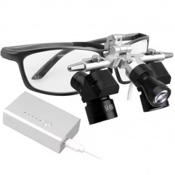 Loupes binoculaires dentaires ergonomiques 5x 48° avec lampe frontale dentaire LED 5W