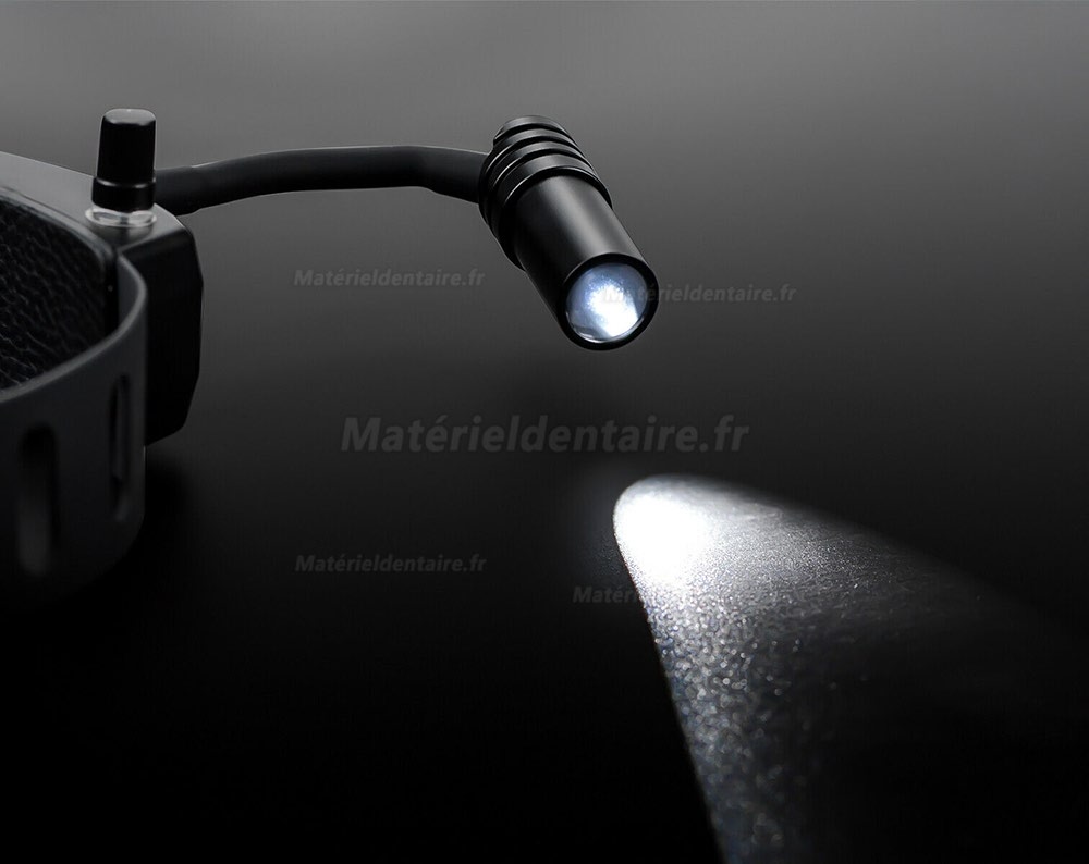 Dentaire sans fil 5W LED Lampe frontale ENT médical bandeau tête lumière lampe noir