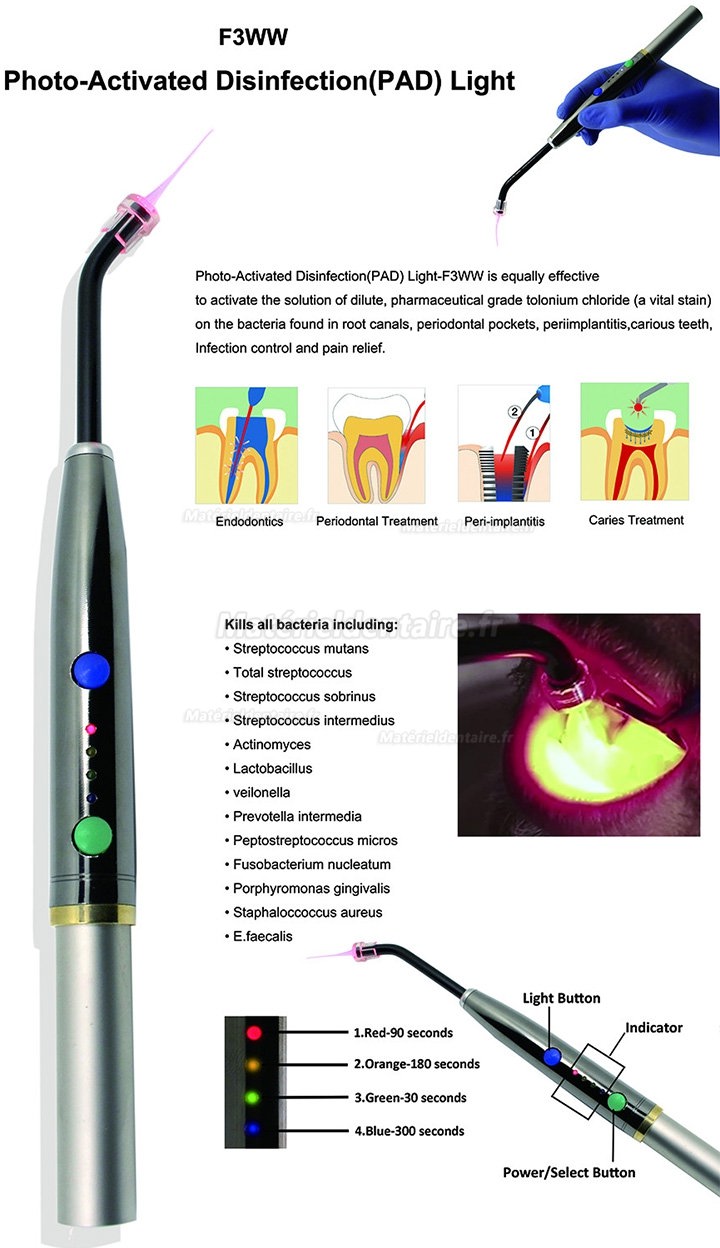 Dental Photo-Activated Disinfection Laser 650nm PAD Light dental oral heal laser treatment