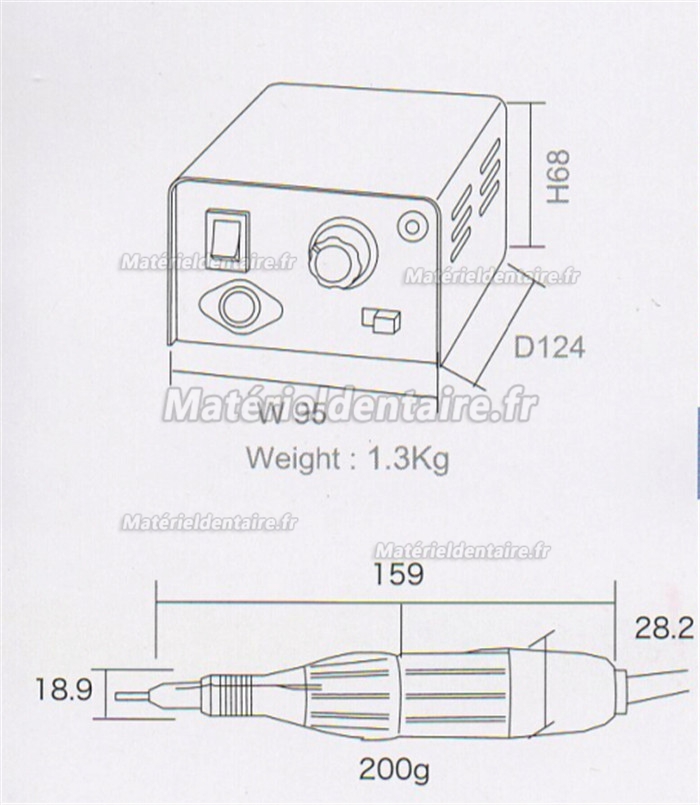 Lab dental 35000 RPM SAESHIN Forte 90 Micro Motor avec pièce à main