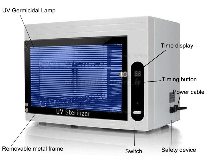 15L Boîte de Désinfection Ozone Commerciale Domestique Dentaire Coffret Stérilisateur UV