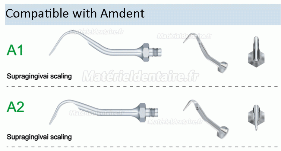5 Pièces Refine® Inserts détartreurs ultrasonique A1 A2 AE1 AE2 pour Amdent LM pièce à main de détartreur à ultrasons