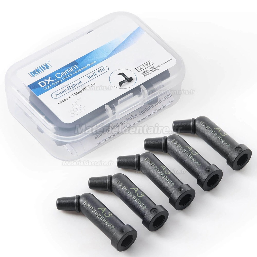 10 Capsules/boîte A1/A2/A3/A3.5 Résine composite dentaire photopolymérisable 10 Capsules/boîte A1/A2/A3/A3.5 Résine composite dentaire photopolymérisable