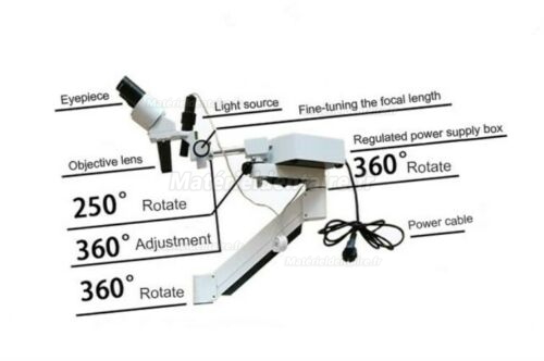 Microscope opératoire chirurgical dentaire avec lumière LED 5W&Unité de chariot pour ORL