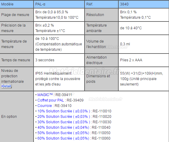 ATAGO Réfractomètre Numérique Brix IP65 : PAL-alpha