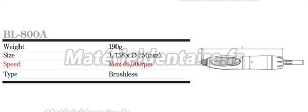 Micronx® Micromoteur Brushless BL-800A 60 000 RPM (Pièce à main)