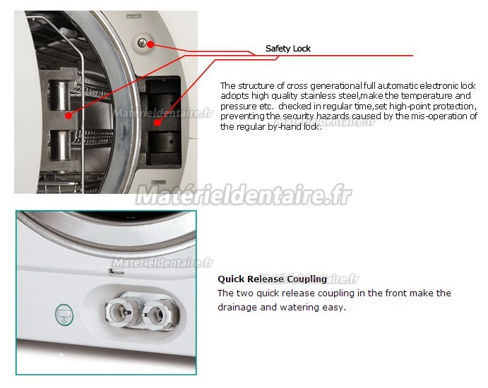 P&T® BTD23 Autoclave Stérilisateur à vapeur sous vide avec Réservoir d’eau ouverture