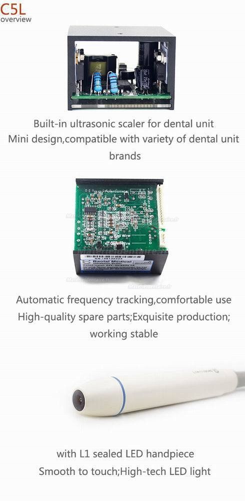 Baolai dentaire Détartreur integé à ultrasons avec L1 LED Pièce à main scellée & 4 inserts