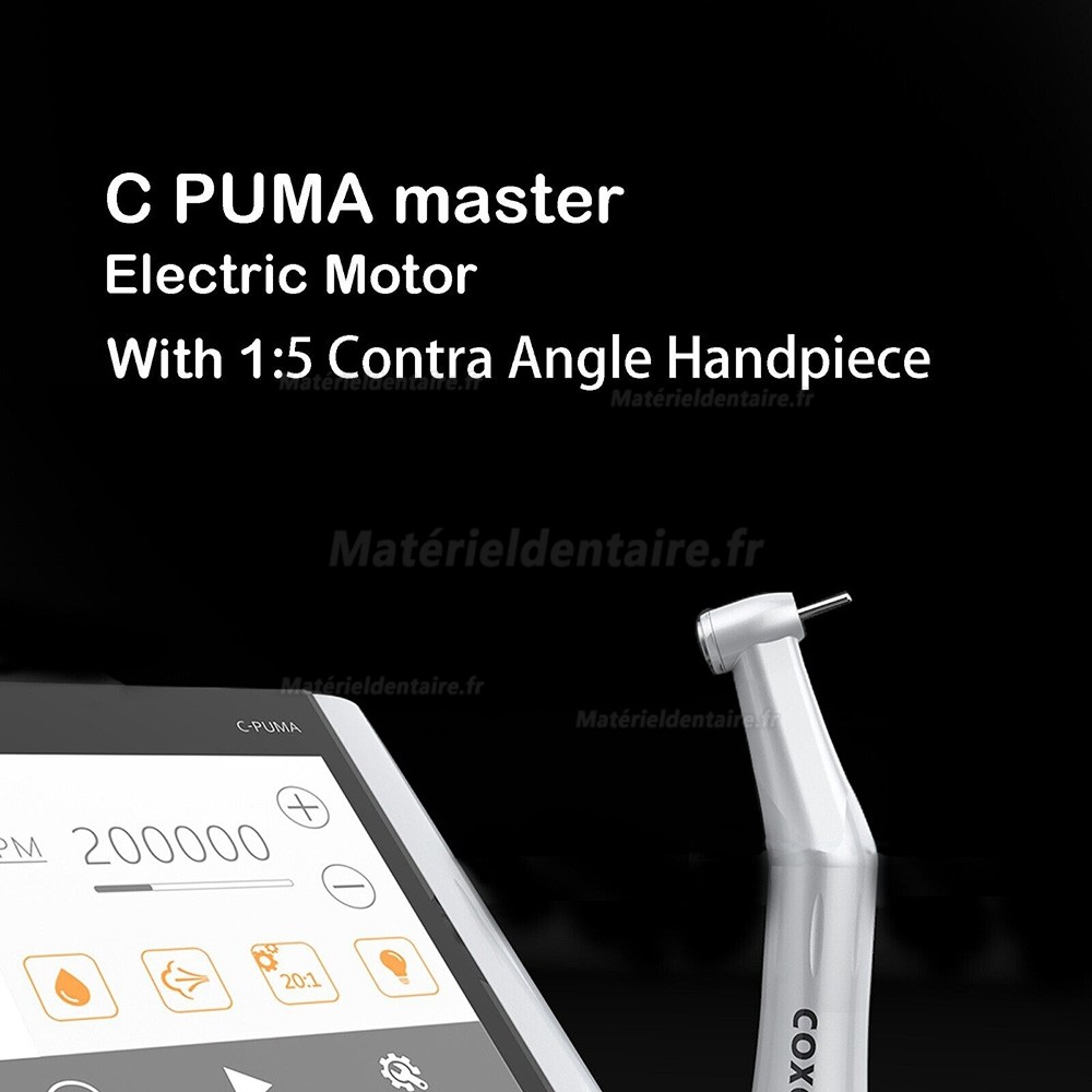 Kit moteur électrique dentaire COXO C-PUMA Master (avec contre-angle 1:5 + pièce à main endo 6:1)