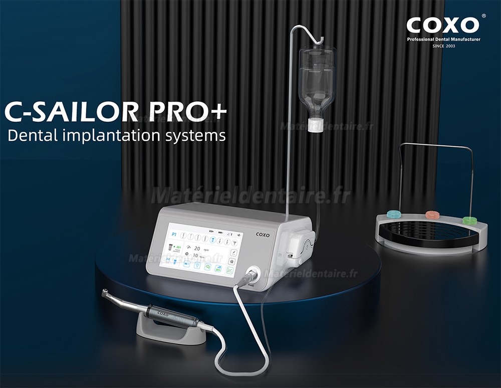 Moteur d'implant dentaire portable et moteur de chirurgie COXO® C-Sailor Pro+ avec lumière LED
