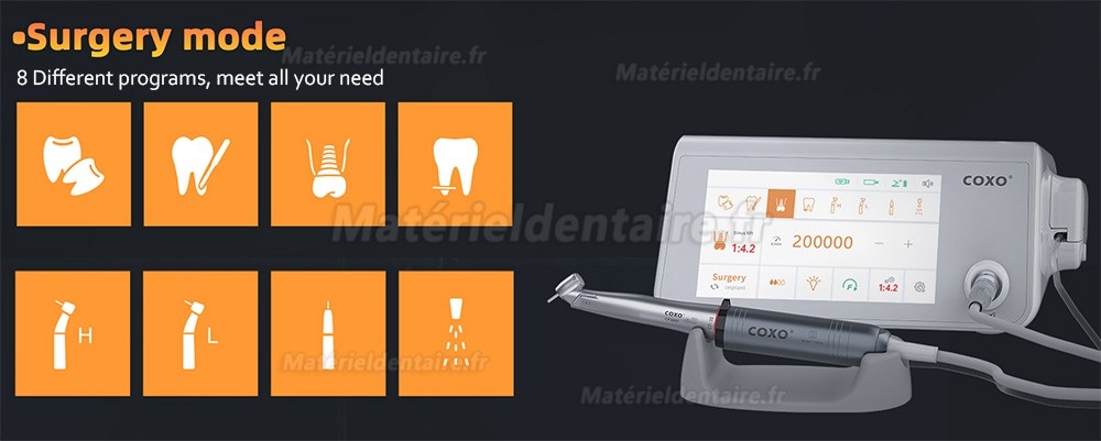 Moteur d'implant dentaire portable et moteur de chirurgie COXO® C-Sailor Pro+ avec lumière LED