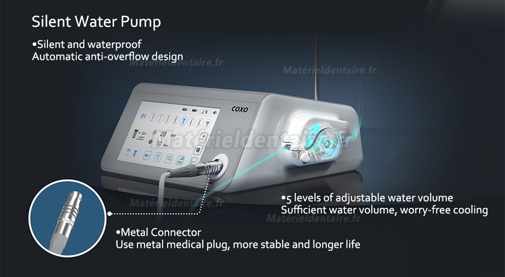 Moteur d'implant dentaire portable et moteur de chirurgie COXO® C-Sailor Pro+ avec lumière LED