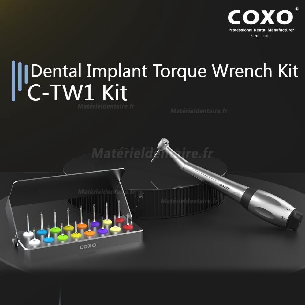 COXO C-TW1 Kit de clé dynamométrique pour implant dentaire Pièce à main contrôle dynamométrique universel