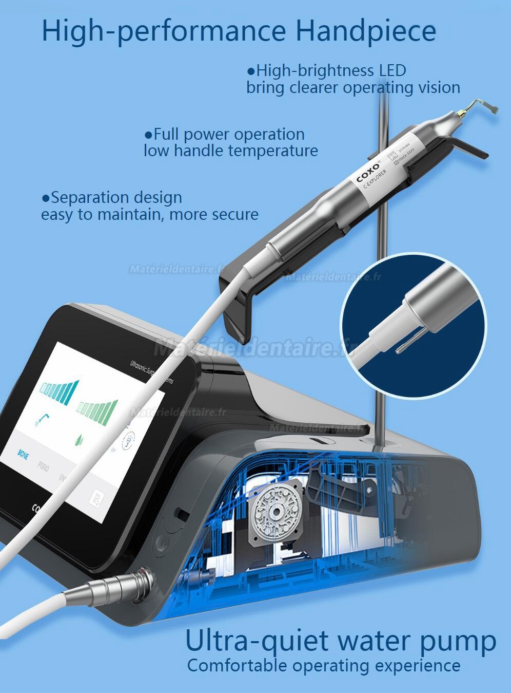 Yusendent C-Explorer Appareil Chirurgie Ultrasonique / Appareil Chirurgie Piézoélectrique Dentaire