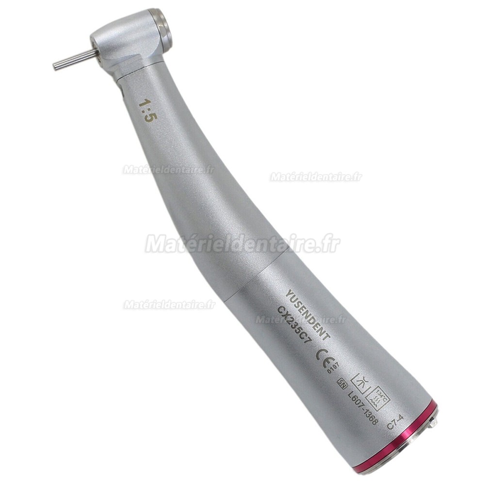 Yusendent CX235C7-4 1:5 contre-angle bague rouge (Mini tête, Eau Intérieure, Fibre Optique) Yusendent CX235C7-4 1:5 contre-angle bague rouge (Mini tête, Eau Intérieure, Fibre Optique)