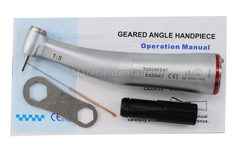 Yusendent CX235C7-4 1:5 contre-angle bague rouge (Mini tête, Eau Intérieure, Fibre Optique) Yusendent CX235C7-4 1:5 contre-angle bague rouge (Mini tête, Eau Intérieure, Fibre Optique)