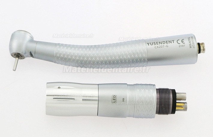 YUSENDENT® CX207-GN-TPQ Turbine Dentaire à LED Bouton Poussoir Tête Torque avec Raccord NSK compatible