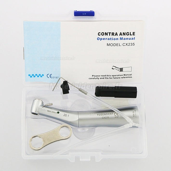Pièce à main dentaire de contre-angle de chirurgie d'implant de réduction de 20: 1 de YUSENDENT CX235 C6-19 Pièce à main dentaire de contre-angle de chirurgie d'implant de réduction de 20: 1 de YUSENDENT CX235 C6-19