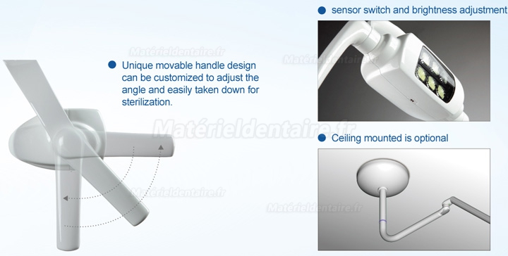 Dental 8W On Ceiling LED Lamp Light Lampe de fonctionnement avec Arm