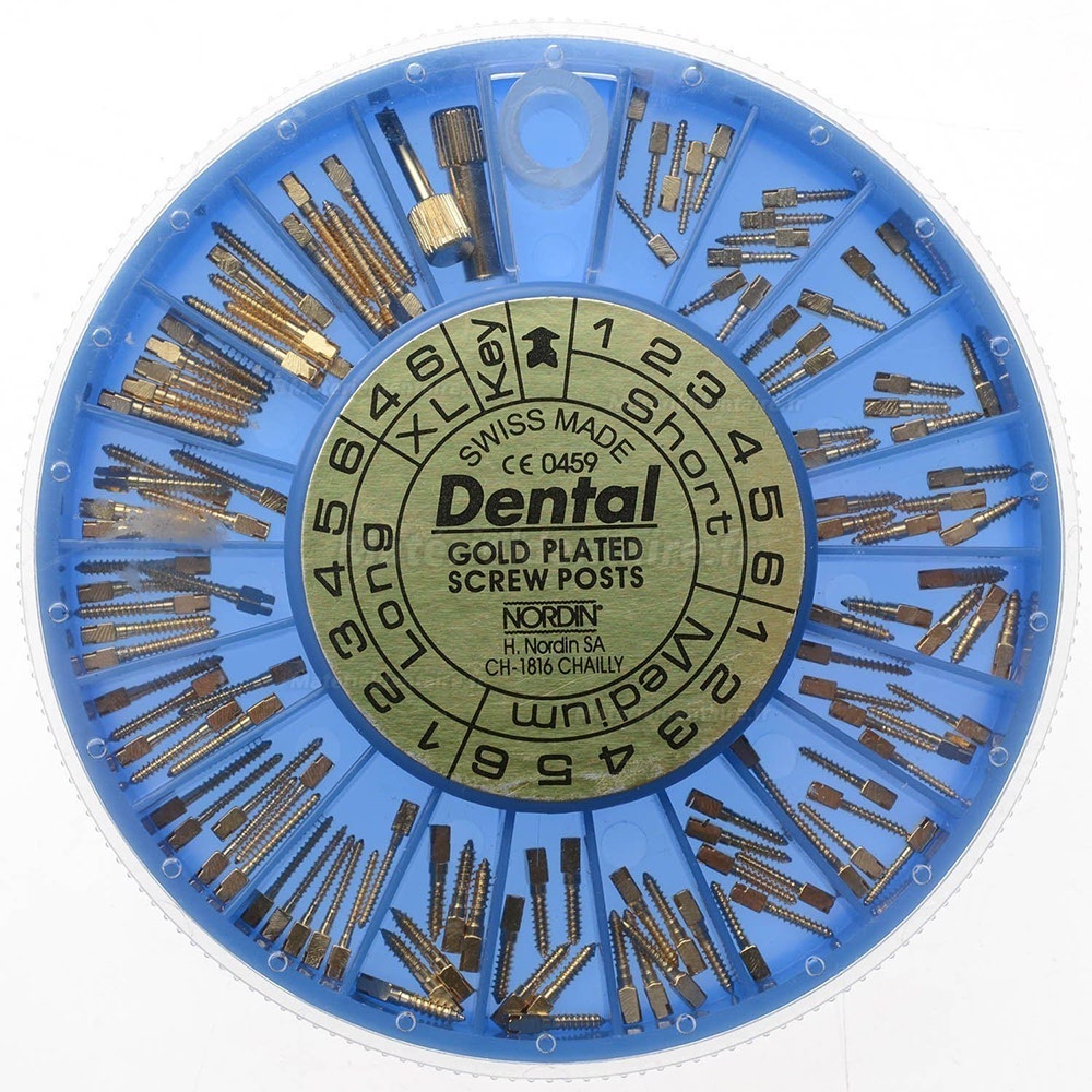 Dentaire Vis conique Trousses recharges NORDIN Assortiment Plaqué or 24K / titane / acier inoxydable conique