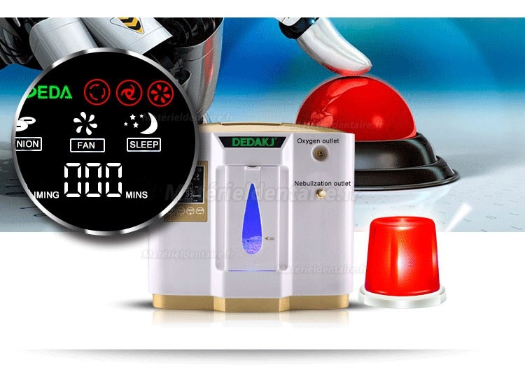 DEDAKJ DDT-1L Portable Concentrateur d'oxygène 1-6L/Min Oxy Air Tra-Tor Usage Domestique 30% -90% Machine Construite en