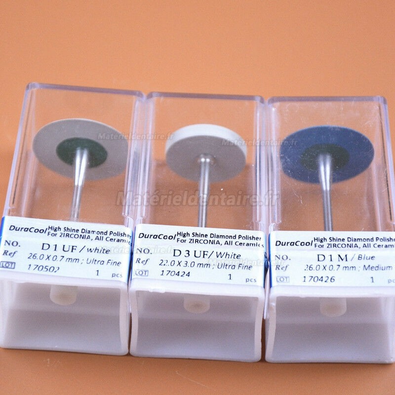 5 pièces d'outils de polissage de diamant dentaire pour la zircone et la céramique