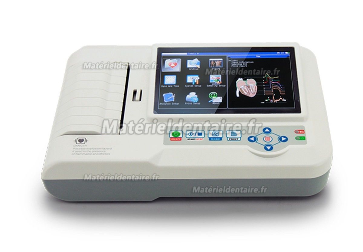 Moniteur ECG-600G électrocardiographe numérique 3/6 canaux