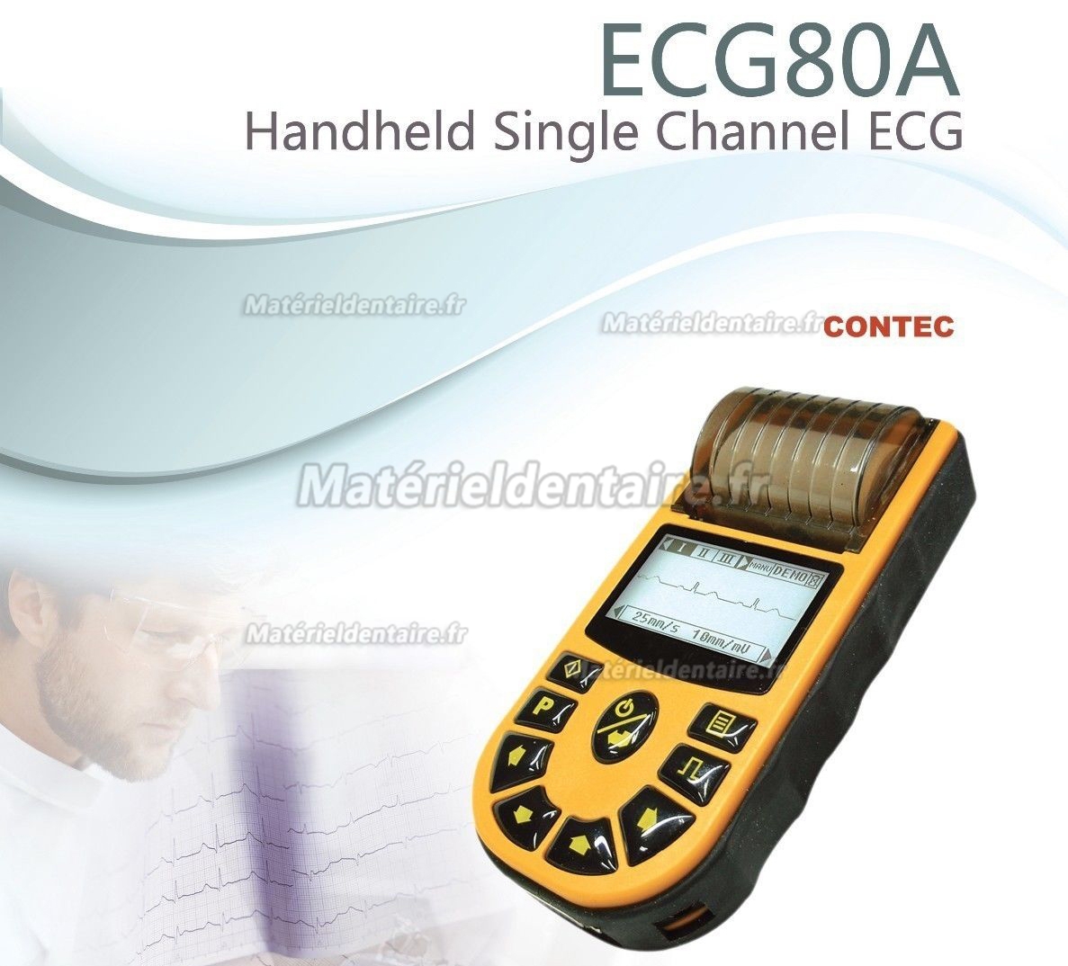 Canal seul ECG CMS-80A électrocardiographes tenu dans la main