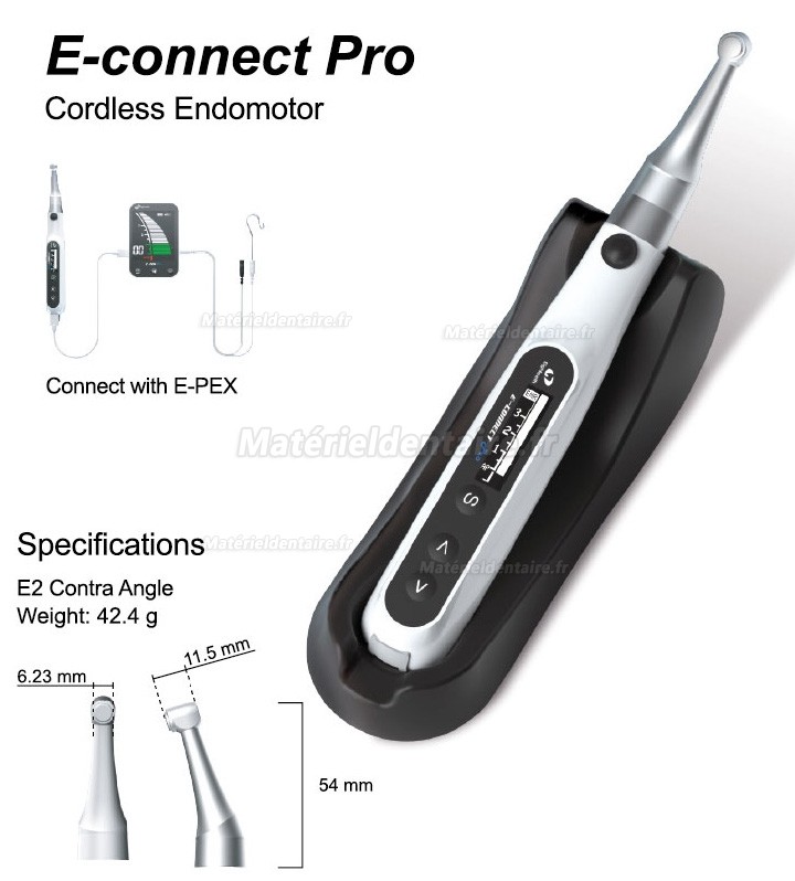 Moteur d’endodontie dentaire sans fil Eighteeth E-Connect Pro compatible avec E-PEX Pro