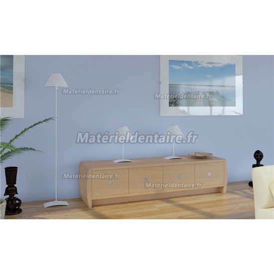 Une lampe sur pied + 2 lampes de table blanches