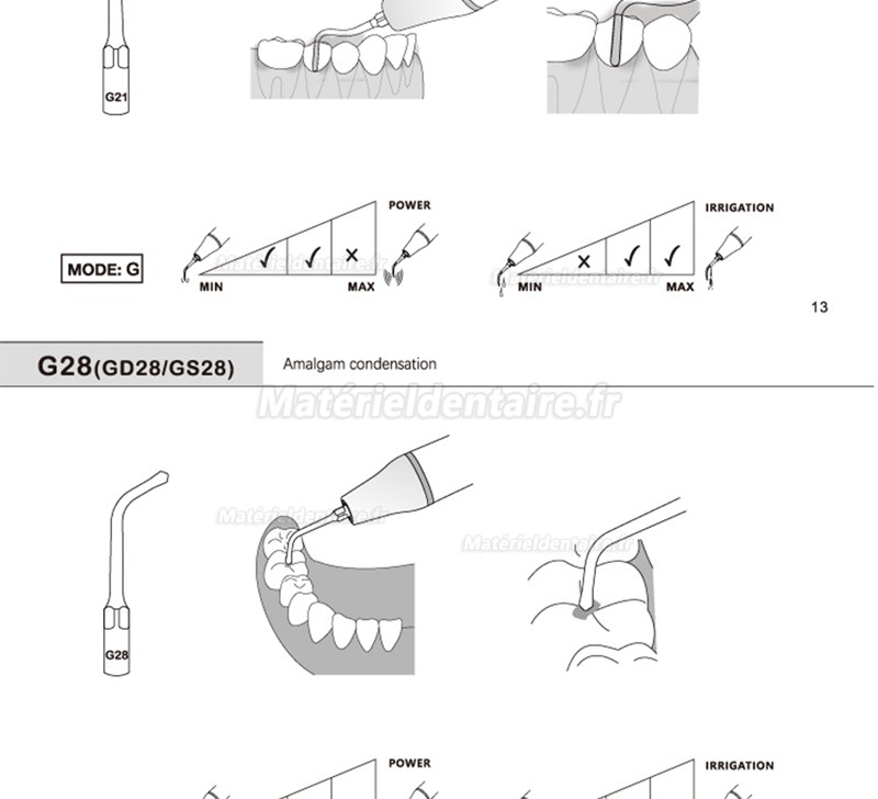 5 Pièces Refine® Inserts piézo pour la restauration G20 G21 G30 G31 G32 G33 G35 compatible avec EMS Woodpecker