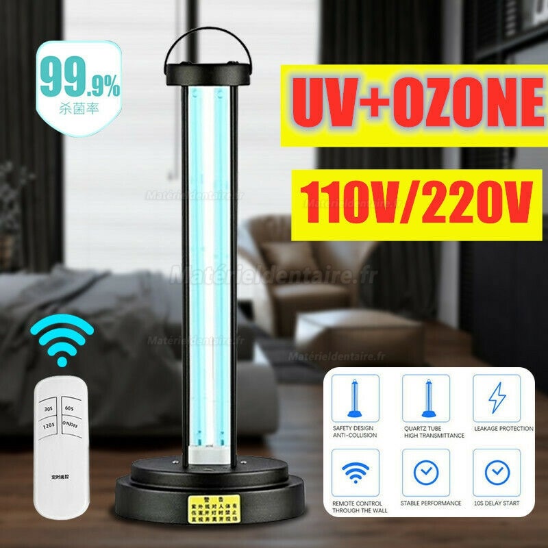 36W Lumière de désinfection UV-C Germicide UV Portable avec télécommande de l'ozone pour la Maison l'hôpital