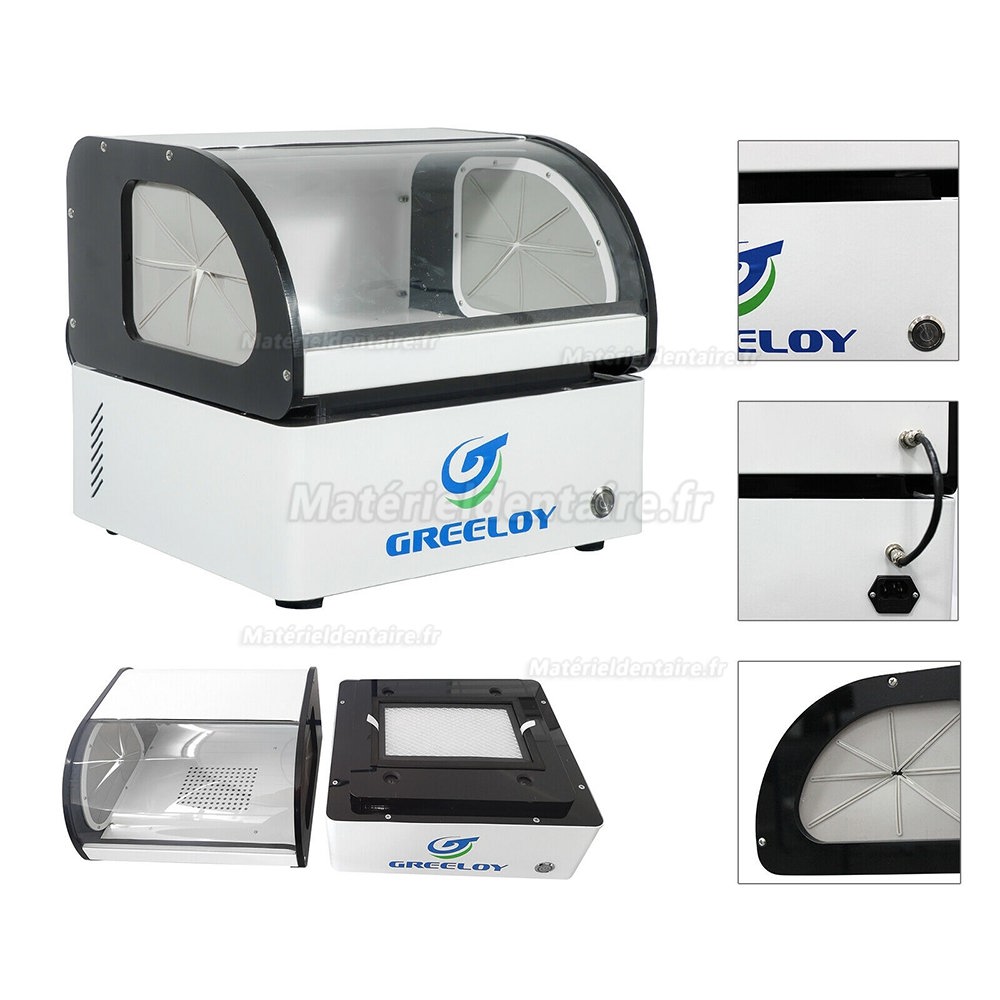 Greeloy 60W Aspirateur de poussière dentaire avec filtre & lumière led pour dentaire cabinet et laboratoire